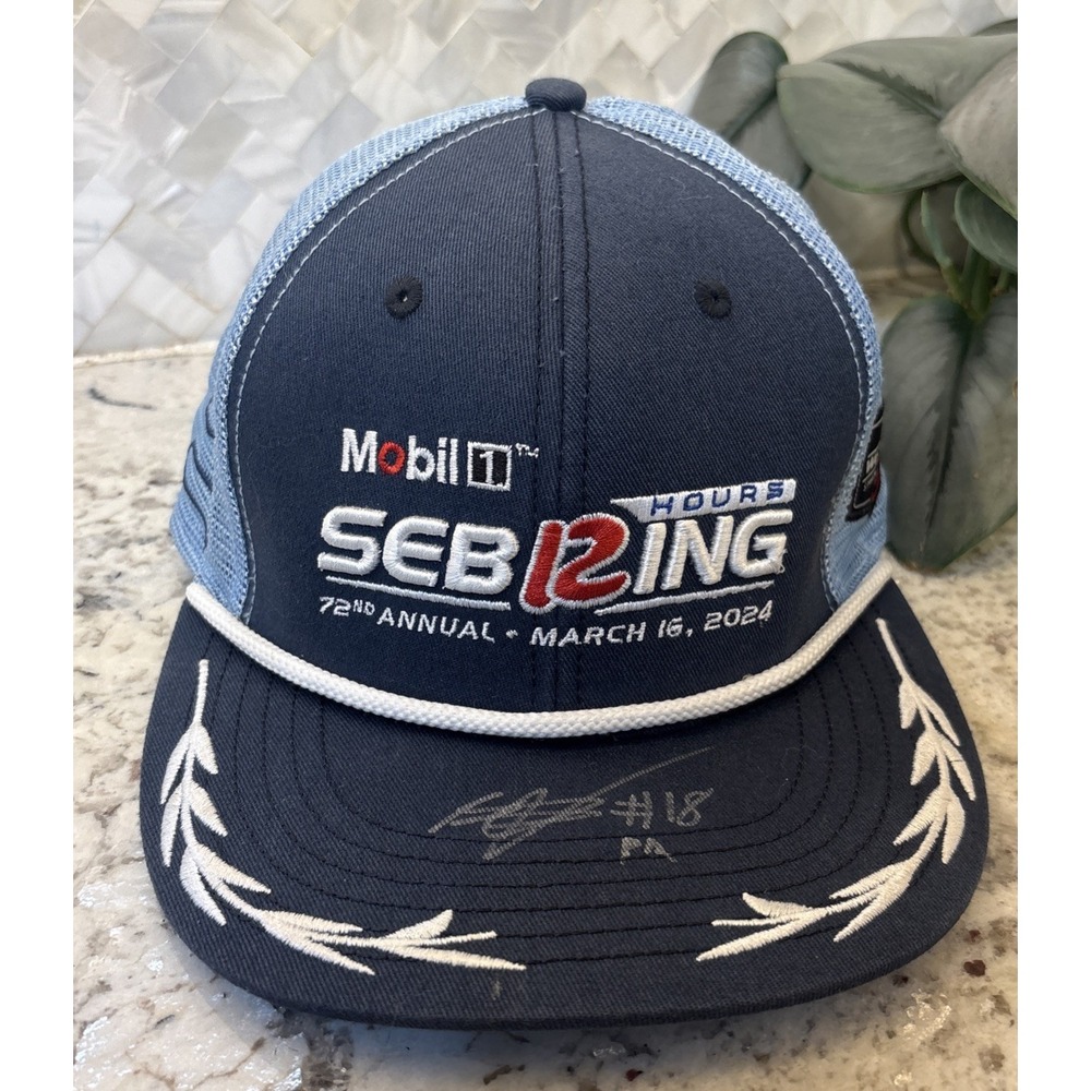 Ryan Danziel #18  Autographed Mobile 1 Hat 2024 12 Hours Of Sebring Snap Back